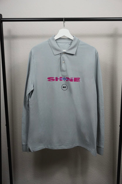 Langarm Poloshirt Grau - Shine