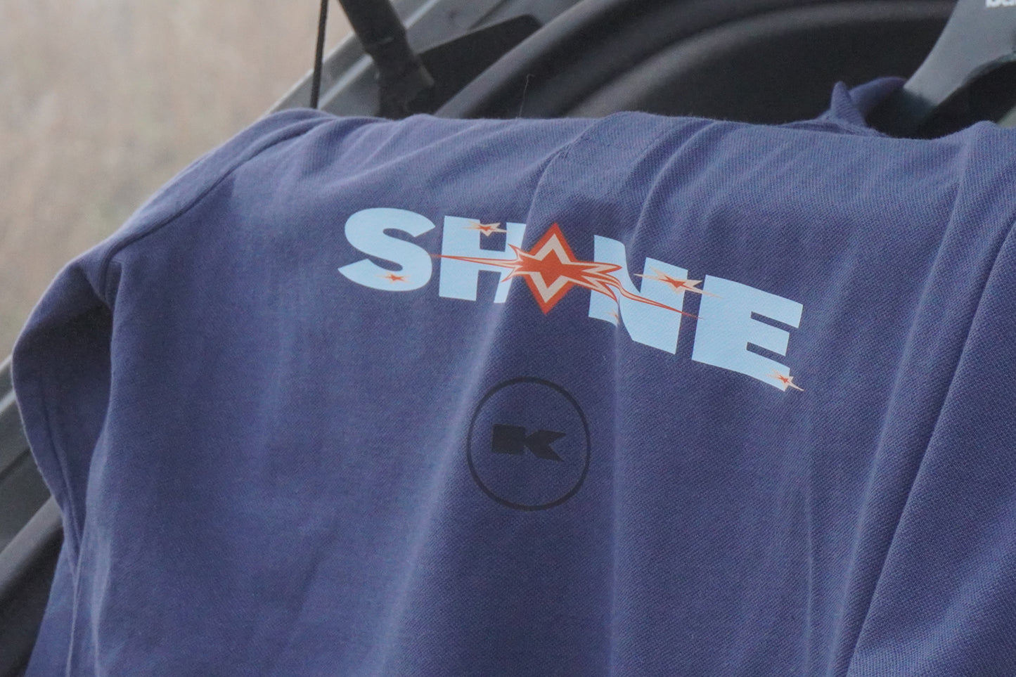 Langarm Poloshirt Blue - Shine