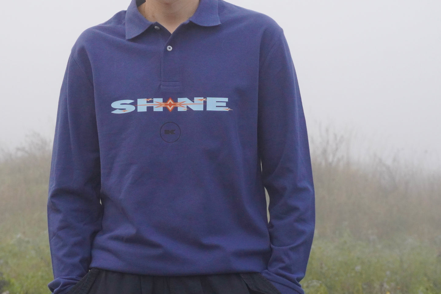 Langarm Poloshirt Blue - Shine